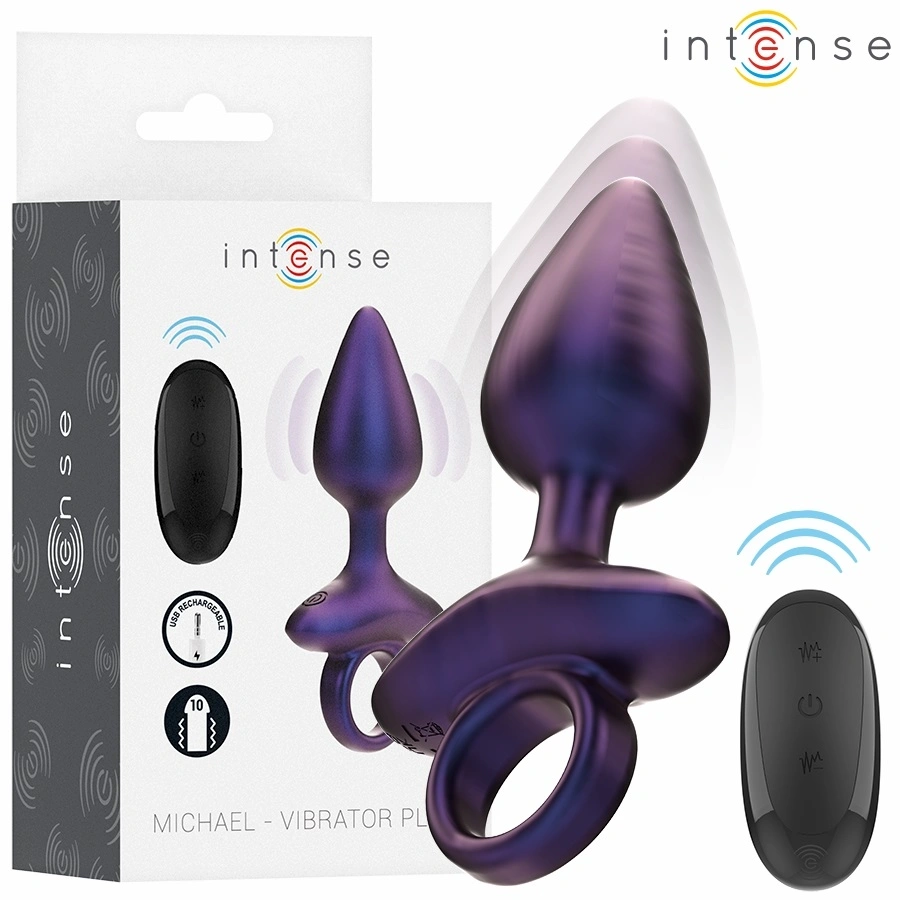 Vibrator Anal Michael, Remote Control, 10 Moduri Vibratii, Silicon Moale, USB, Albastru, 13 cm, #7, Erotic24.ro