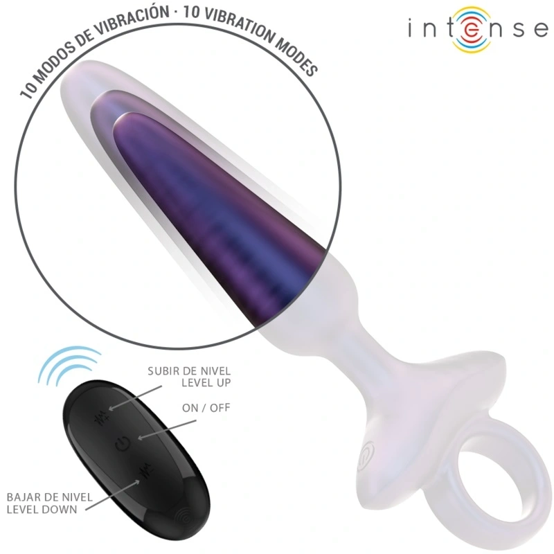 Vibrator Anal Marlon, Remote Control, 10 Moduri Vibratii, Silicon Moale, USB, Albastru, 15 cm, #3, Erotic24.ro