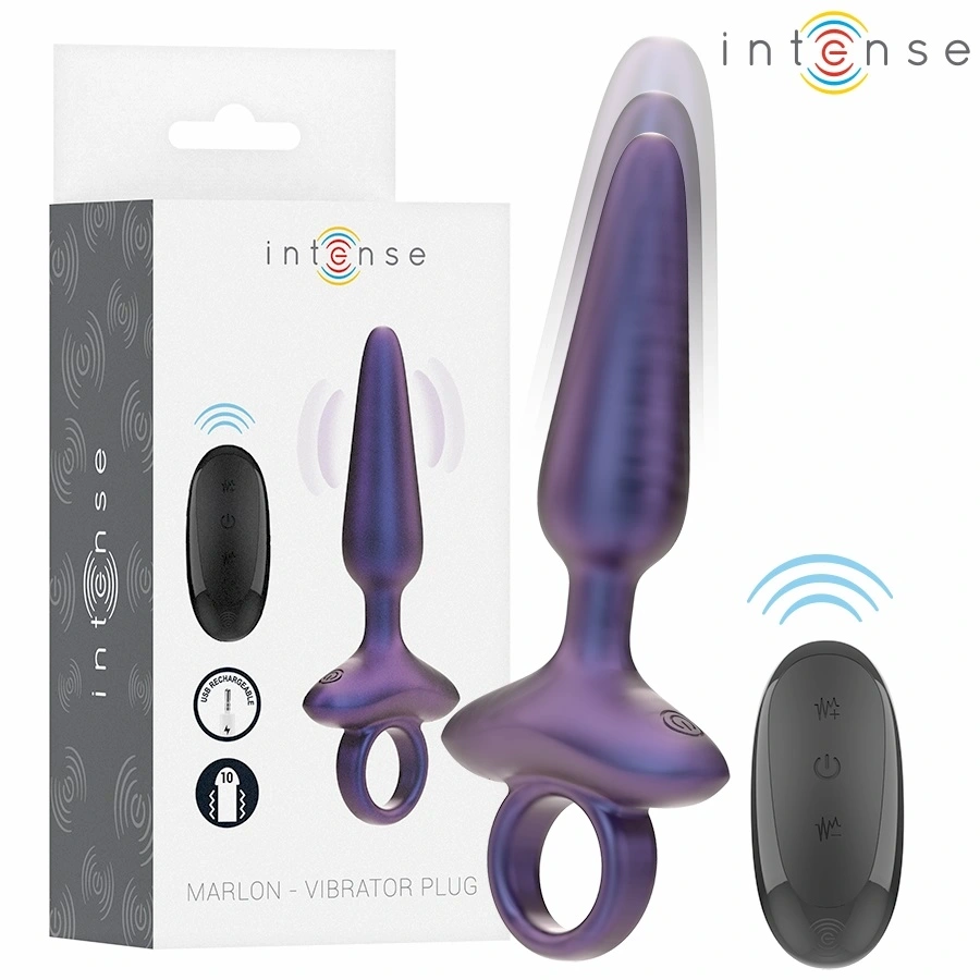 Vibrator Anal Marlon, Remote Control, 10 Moduri Vibratii, Silicon Moale, USB, Albastru, 15 cm, #7, Erotic24.ro