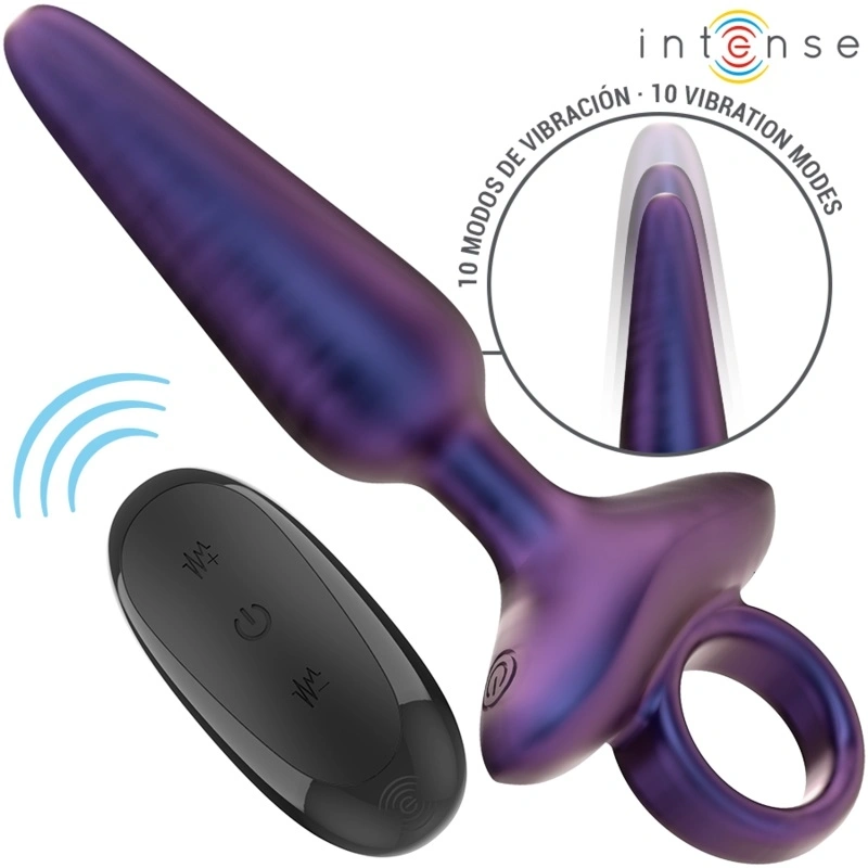 Vibrator Anal Marlon, Remote Control, 10 Moduri Vibratii, Silicon Moale, USB, Albastru, 15 cm, #1, Erotic24.ro