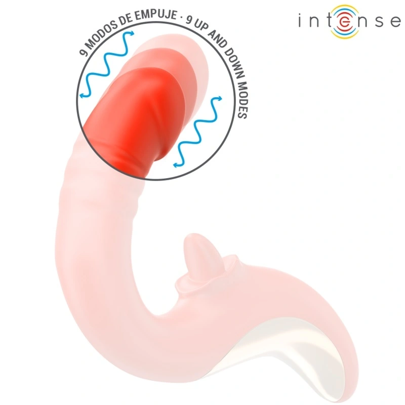 Vibrator Paulina, Functii de Impingere, Vibratii, Licking, Silicon, USB Magnetic, Rosu, #2, Erotic24.ro