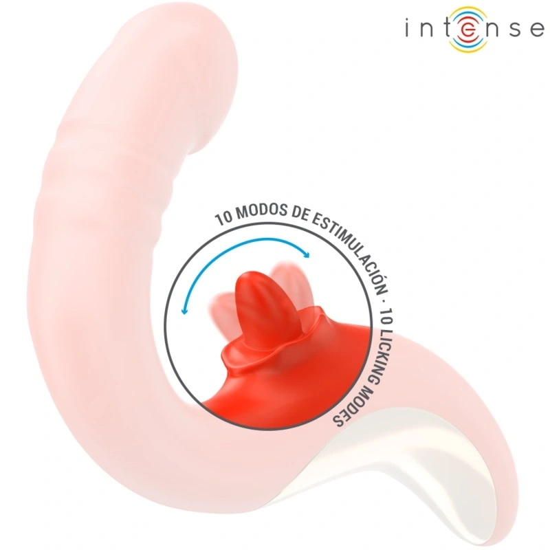 Vibrator Paulina, Functii de Impingere, Vibratii, Licking, Silicon, USB Magnetic, Rosu, #3, Erotic24.ro