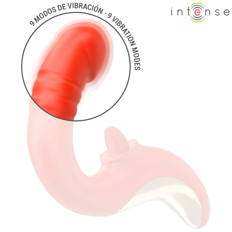 Vibrator Paulina, Functii de Impingere, Vibratii, Licking, Silicon, USB Magnetic, Rosu, #4, Erotic24.ro