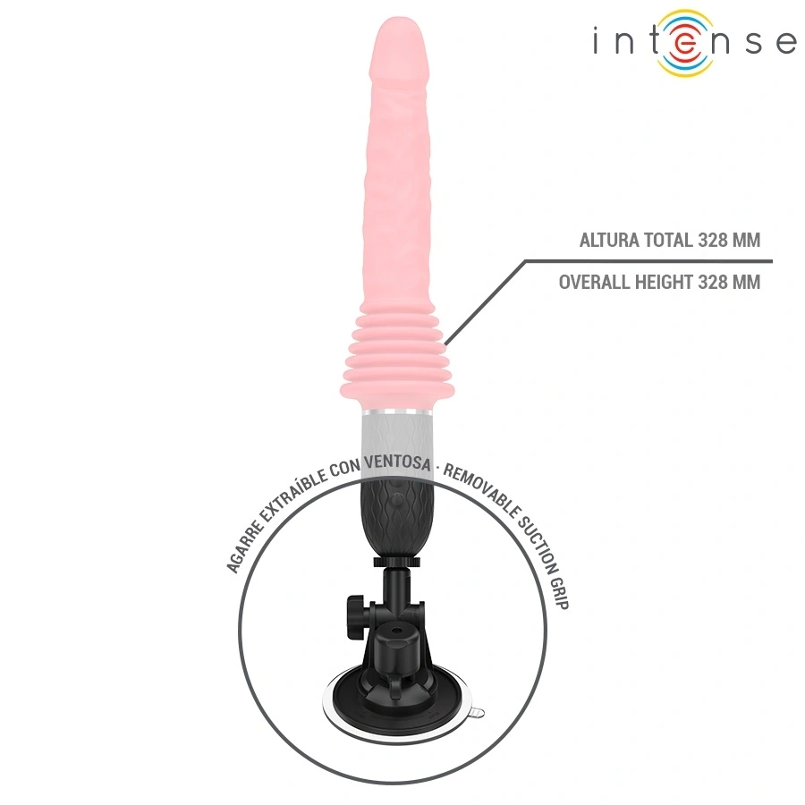 Vibrator Cynthia cu Ventuza detasabila, Remote Control, 10 Moduri Vibratii, 10 Moduri Impingere, Functie Incalzire, Silicon, USB, Rosu, 31 cm, #6, Erotic24.ro