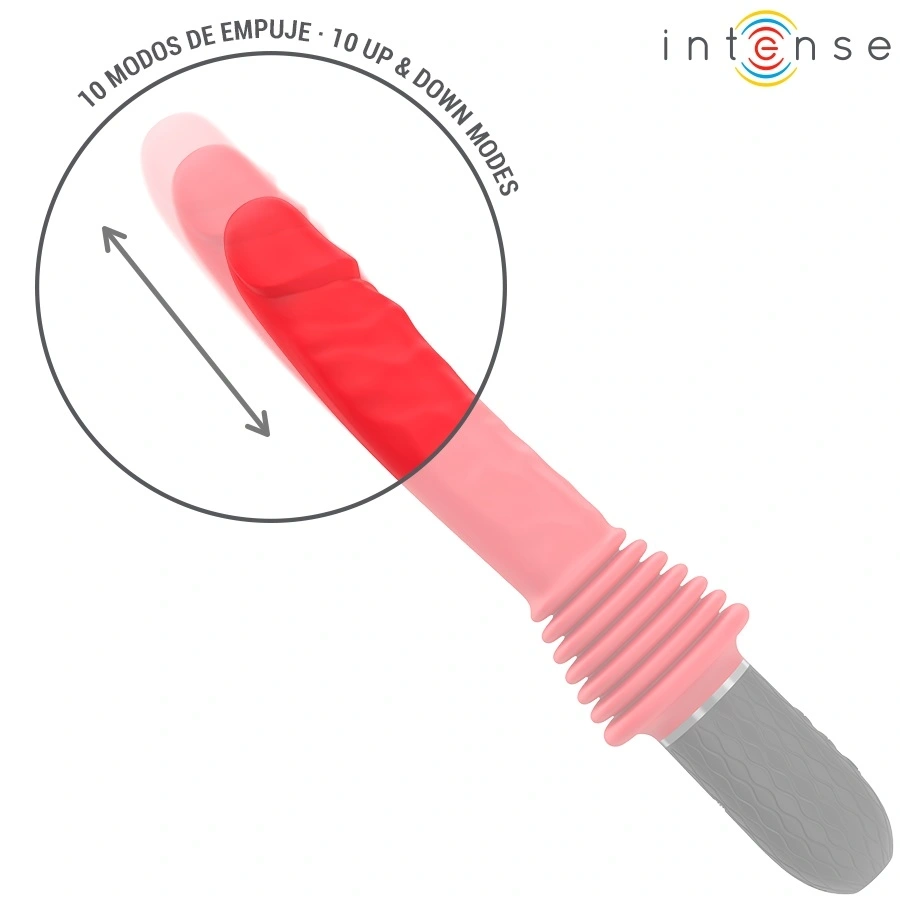 Vibrator Cynthia cu Ventuza detasabila, Remote Control, 10 Moduri Vibratii, 10 Moduri Impingere, Functie Incalzire, Silicon, USB, Rosu, 31 cm, #3, Erotic24.ro