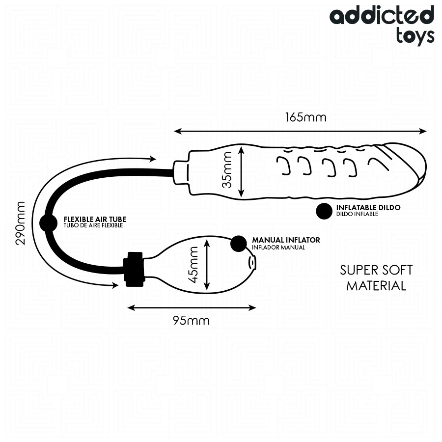 Dildo Gonflabil Addicted Toys, Silicon, Negru, 16.5 cm, #4, Erotic24.ro