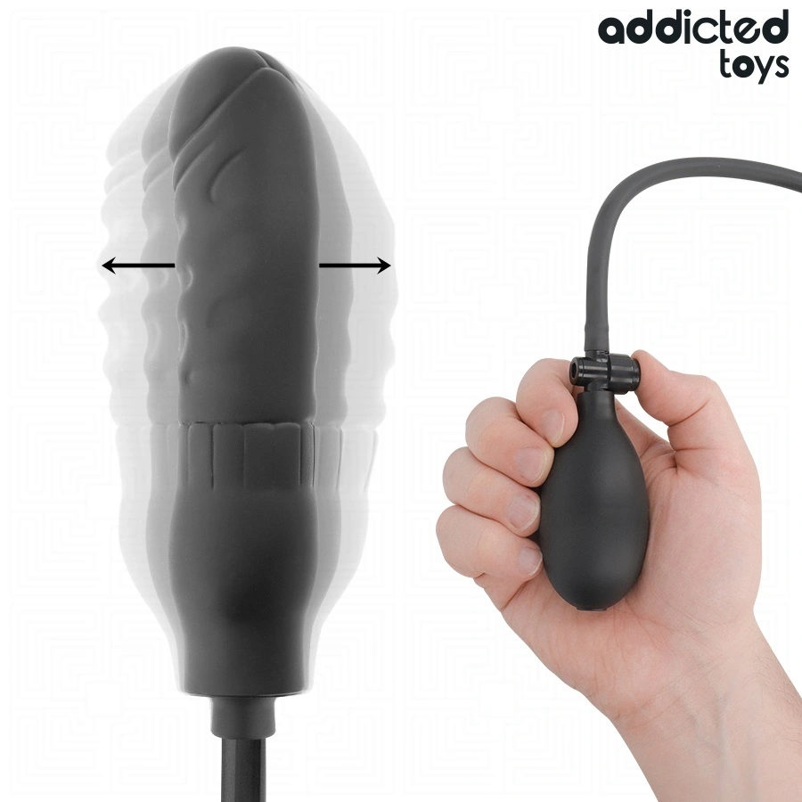 Dildo Gonflabil Addicted Toys, Silicon, Negru, 16.5 cm, #1, Erotic24.ro