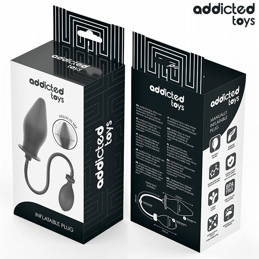 Dop Anal Gonflabil Addicted Toys, Silicon, Negru, 12.3 cm, #5, Erotic24.ro