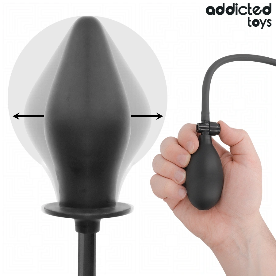 Dop Anal Gonflabil Addicted Toys, Silicon, Negru, 12.3 cm, #1, Erotic24.ro