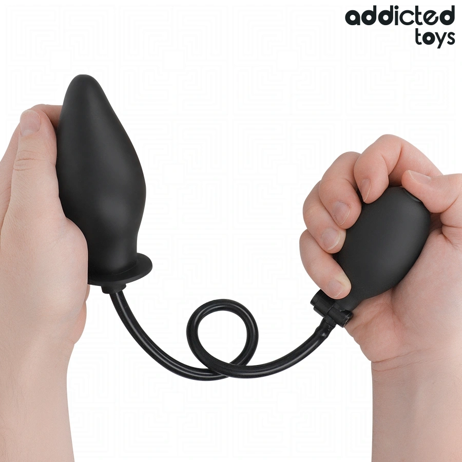 Dop Anal Gonflabil Addicted Toys, Silicon, Negru, 12.3 cm, #4, Erotic24.ro