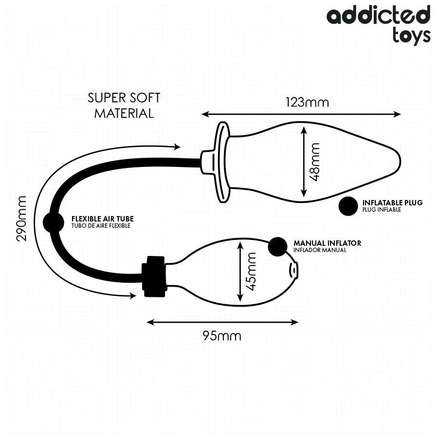 Dop Anal Gonflabil Addicted Toys, Silicon, Negru, 12.3 cm, #3, Erotic24.ro