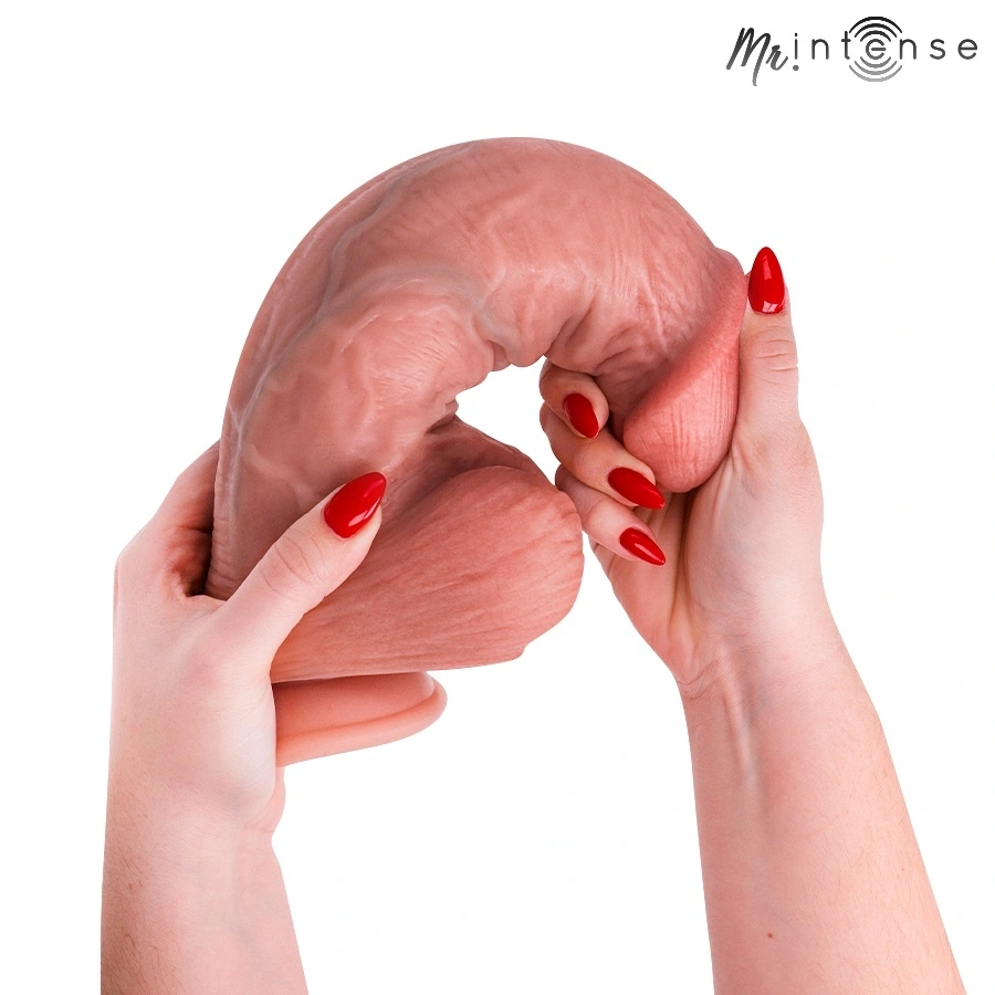 Dildo Realist Spencer Extra Big cu Ventuza, Silicon, Natural, 28 cm, #4, Erotic24.ro