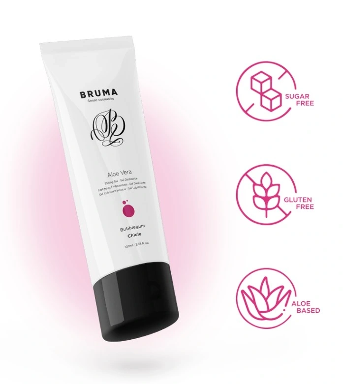 Lubrifiant BRUMA Aloe Vera Chicle Bubblegum pe Baza de Apa, 100 ml, #2, Erotic24.ro
