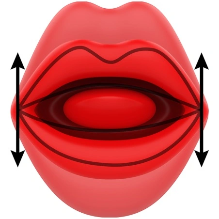 Stimulator Mia Siena Triple Pleasure, Vibrating&Biting, Silicon, USB, Rosu, 22 cm, #6, Erotic24.ro