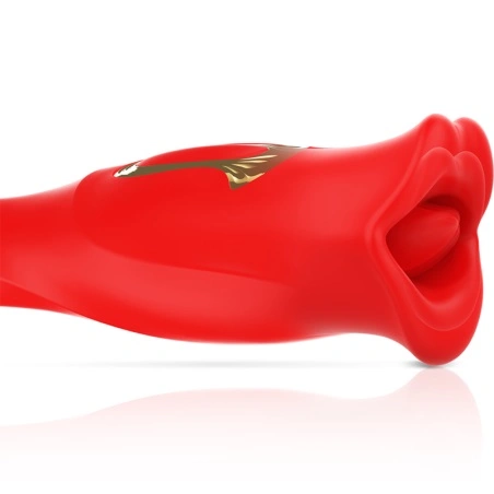 Stimulator Mia Siena Triple Pleasure, Vibrating&Biting, Silicon, USB, Rosu, 22 cm, #4, Erotic24.ro