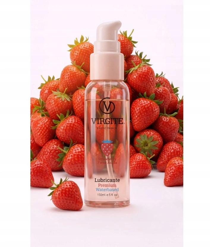 Lubrifiant Virgite pe Baza de Apa, Aroma Capsuni, 150 ml, #2, Erotic24.ro