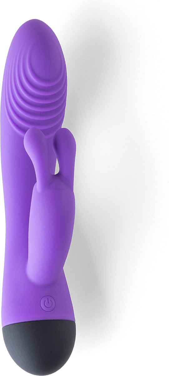 Vibrator Iepuras V6, 7 Moduri Vibratii, 4 Viteze, Silicon, USB, Mov, 19 cm, #2, Erotic24.ro