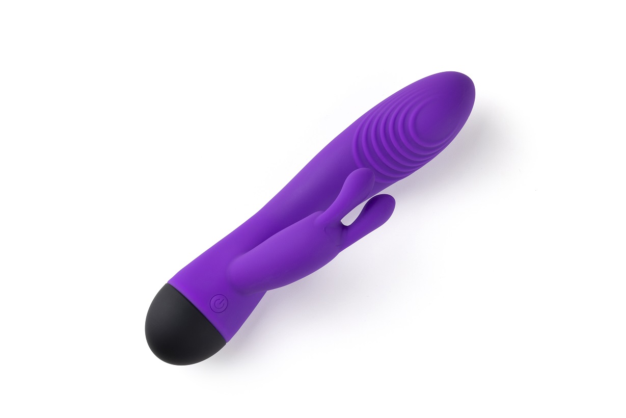 Vibrator Iepuras V6, 7 Moduri Vibratii, 4 Viteze, Silicon, USB, Mov, 19 cm, #3, Erotic24.ro