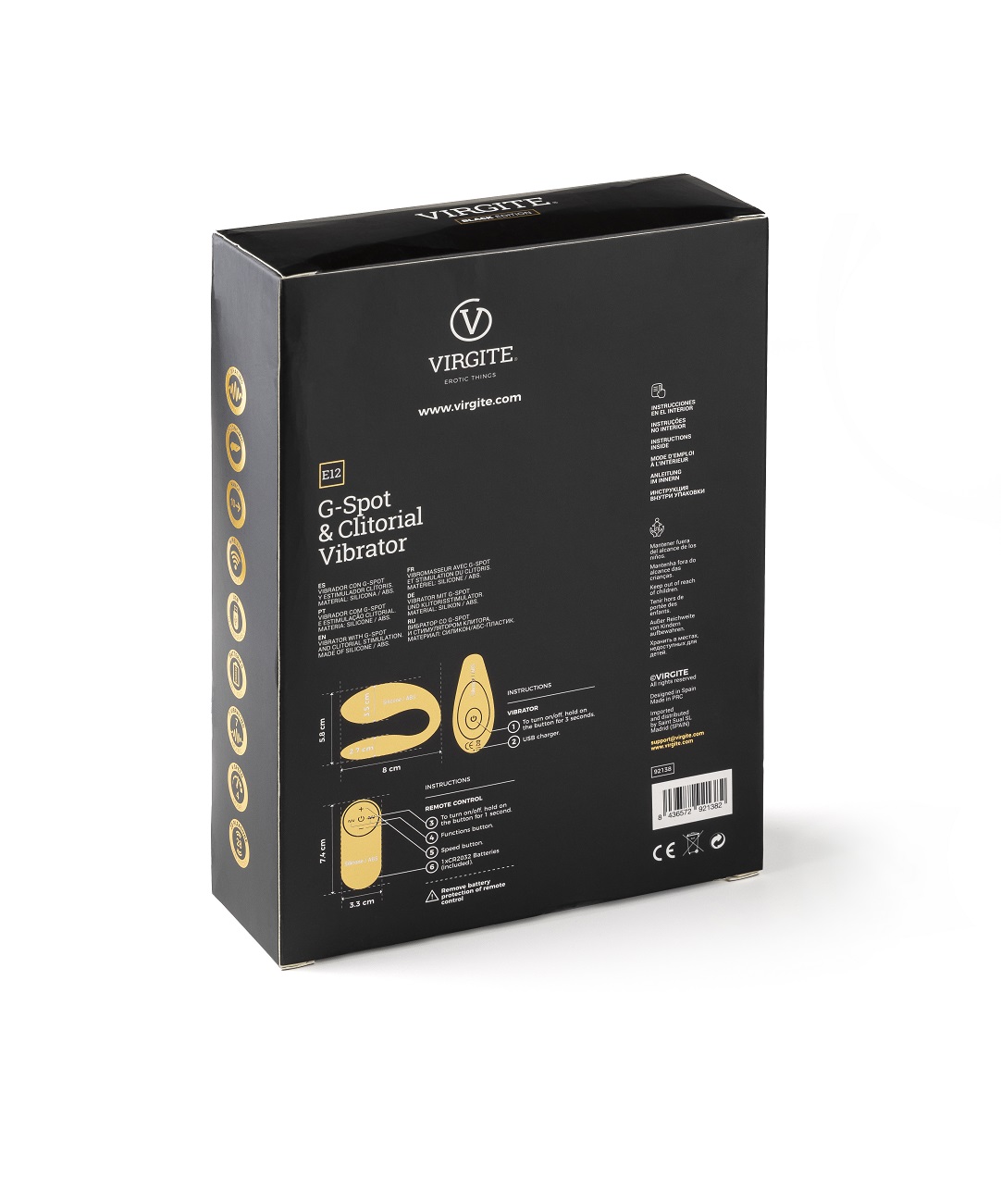 Vibrator Dublu E12, 7 Moduri Vibratii, 4 Viteze, Remote Control, Silicon, USB, Negru, #6, Erotic24.ro