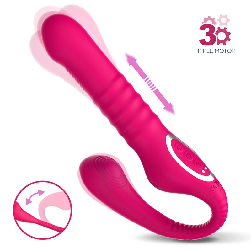 Vibrator No. 23 Strapless Strap-on Thrusting&Waving Pulse, Silicon, USB, Roz, Nr. 1, Erotic24.ro