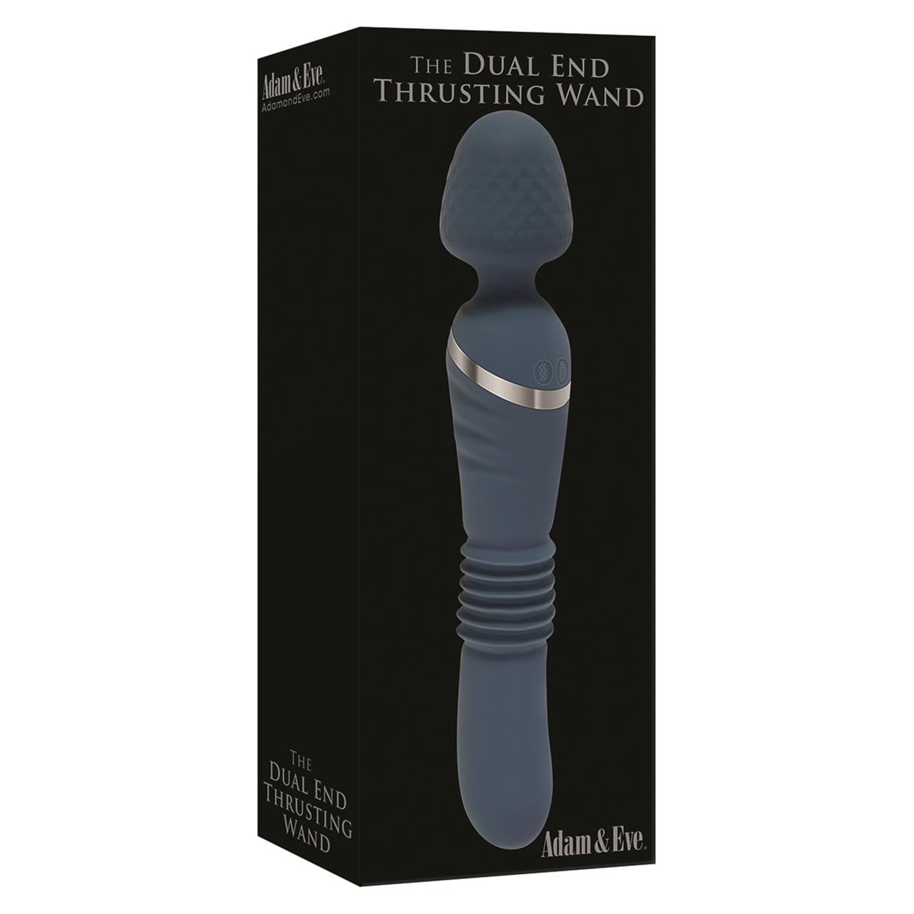Vibrator Wand Dual End Thrusting 8 Moduri Vibratii&3 Viteze Sus-Jos Silicon USB Albastru, Nr. 7, Erotic24.ro