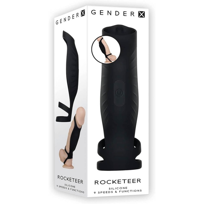Manson Penis Rocketeer 9 Moduri Vibratii USB Silicon Negru, #3, Erotic24.ro