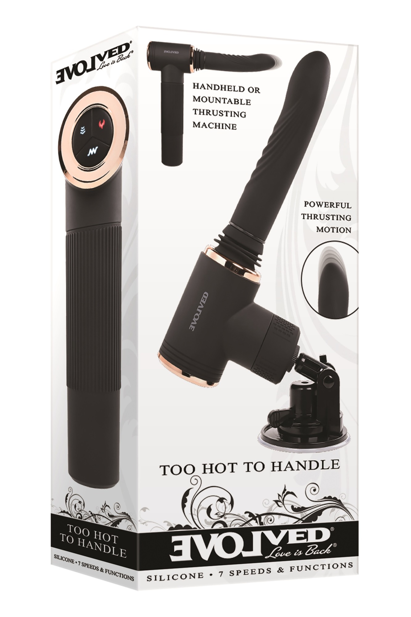 Vibrator cu Suport Hands Free Too Hot To Handle Thrusting-Vibrating-Heating , #12, Erotic24.ro