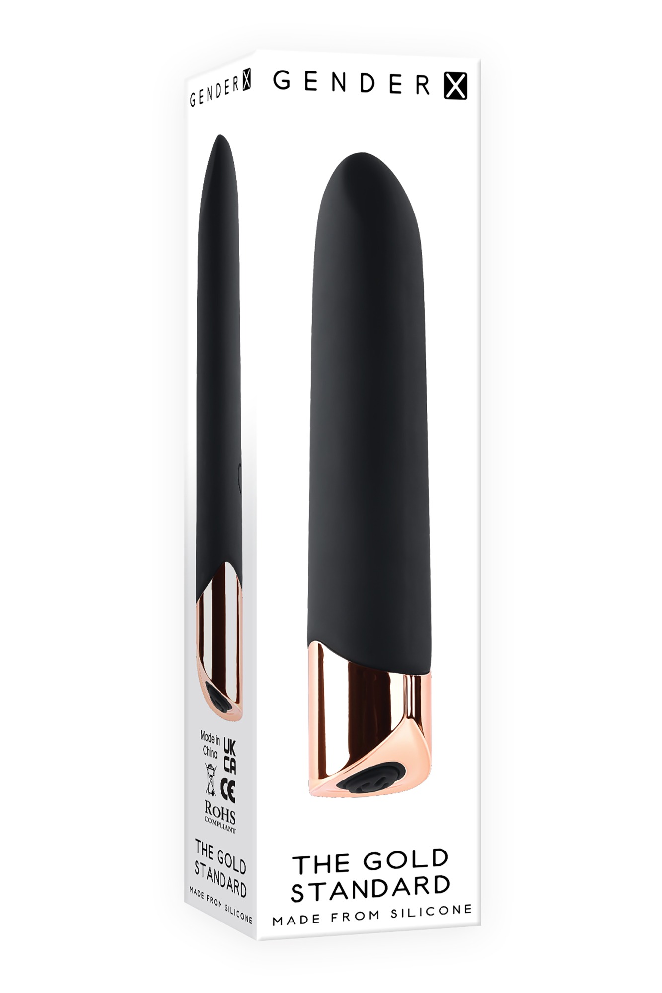 Glont Vibrator The Gold Standard, 10 Moduri Vibratii, Silicon, USB, Negru,10 cm, Nr. 10, Erotic24.ro