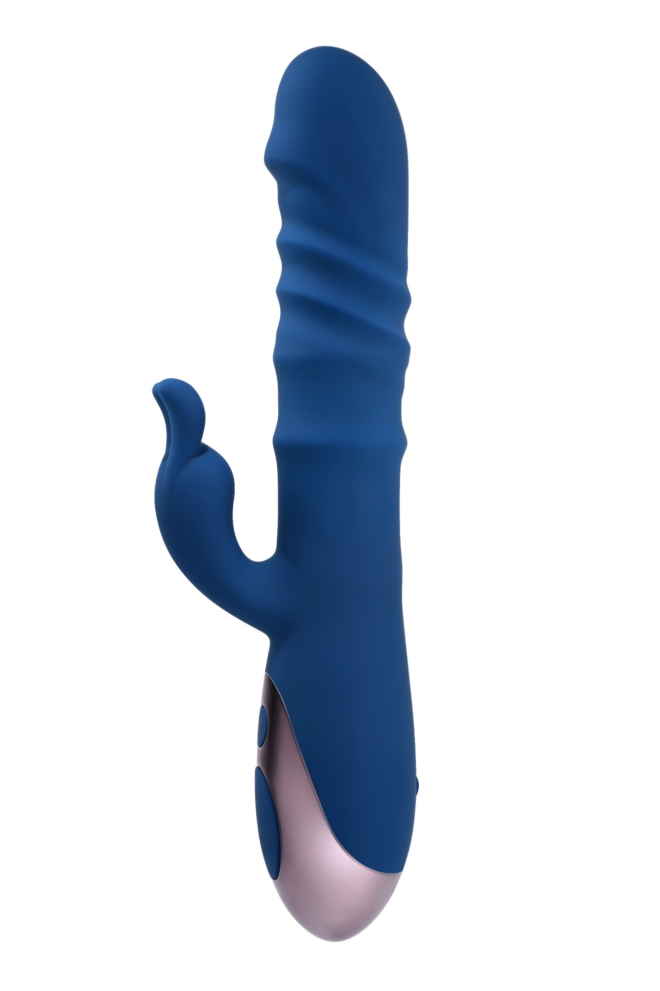 Vibrator Iepuras The Ringer 10 Moduri Stimulatoare, Thrusting, Silicon, USB, Albastru, 23.8 cm, #2, Erotic24.ro