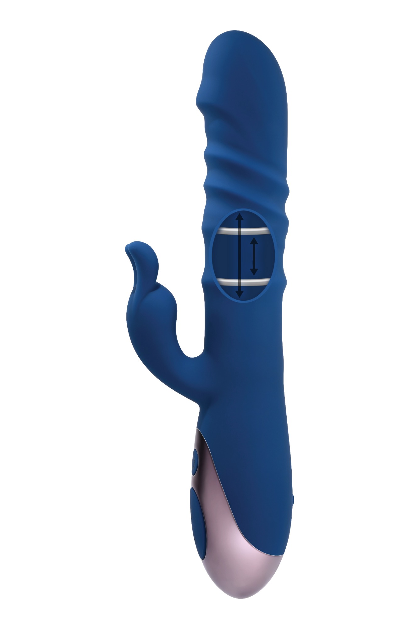 Vibrator Iepuras The Ringer 10 Moduri Stimulatoare, Thrusting, Silicon, USB, Albastru, 23.8 cm, #3, Erotic24.ro