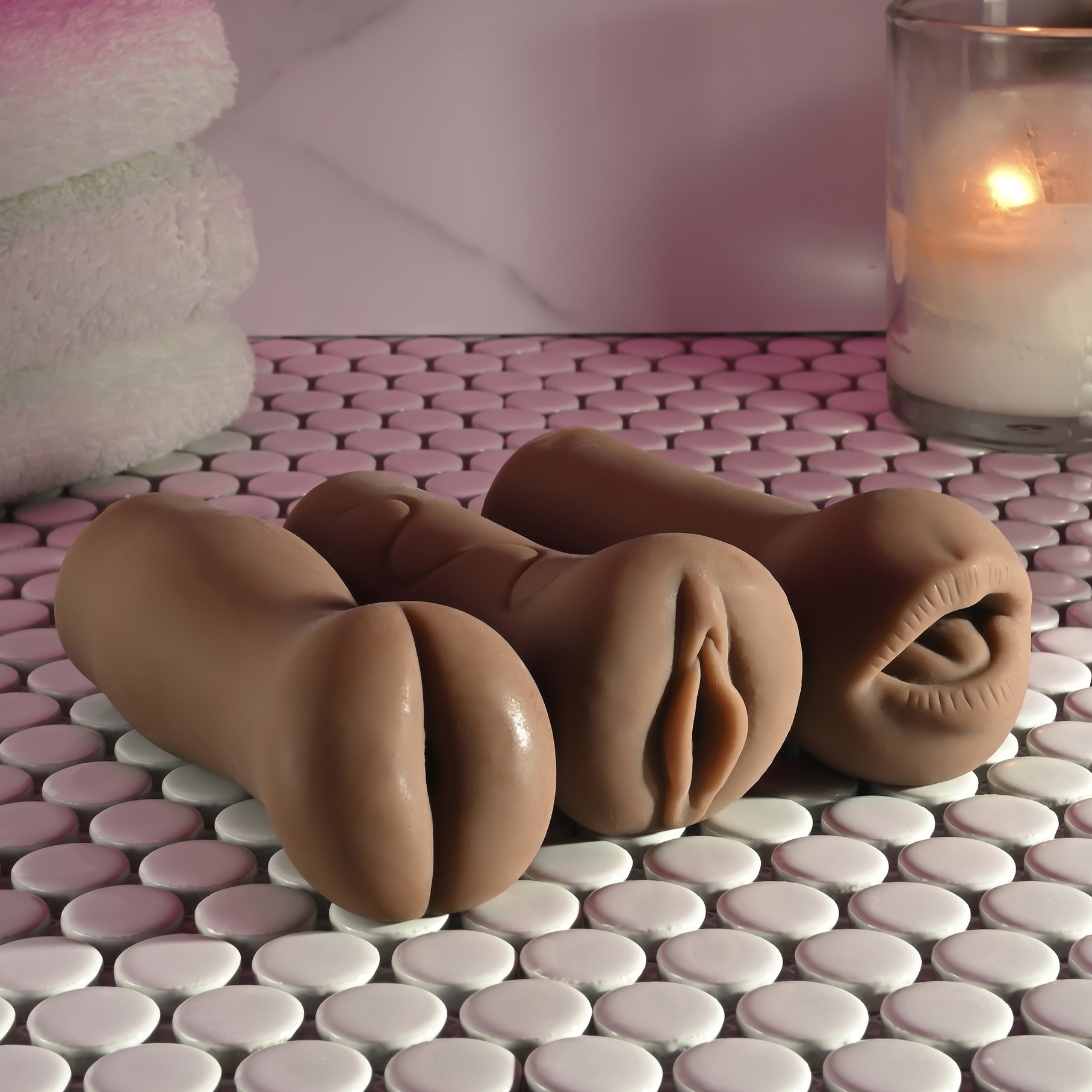 Set 3 Masturbatoare Selopa Party Pack, TPE, Maro, #16, Erotic24.ro