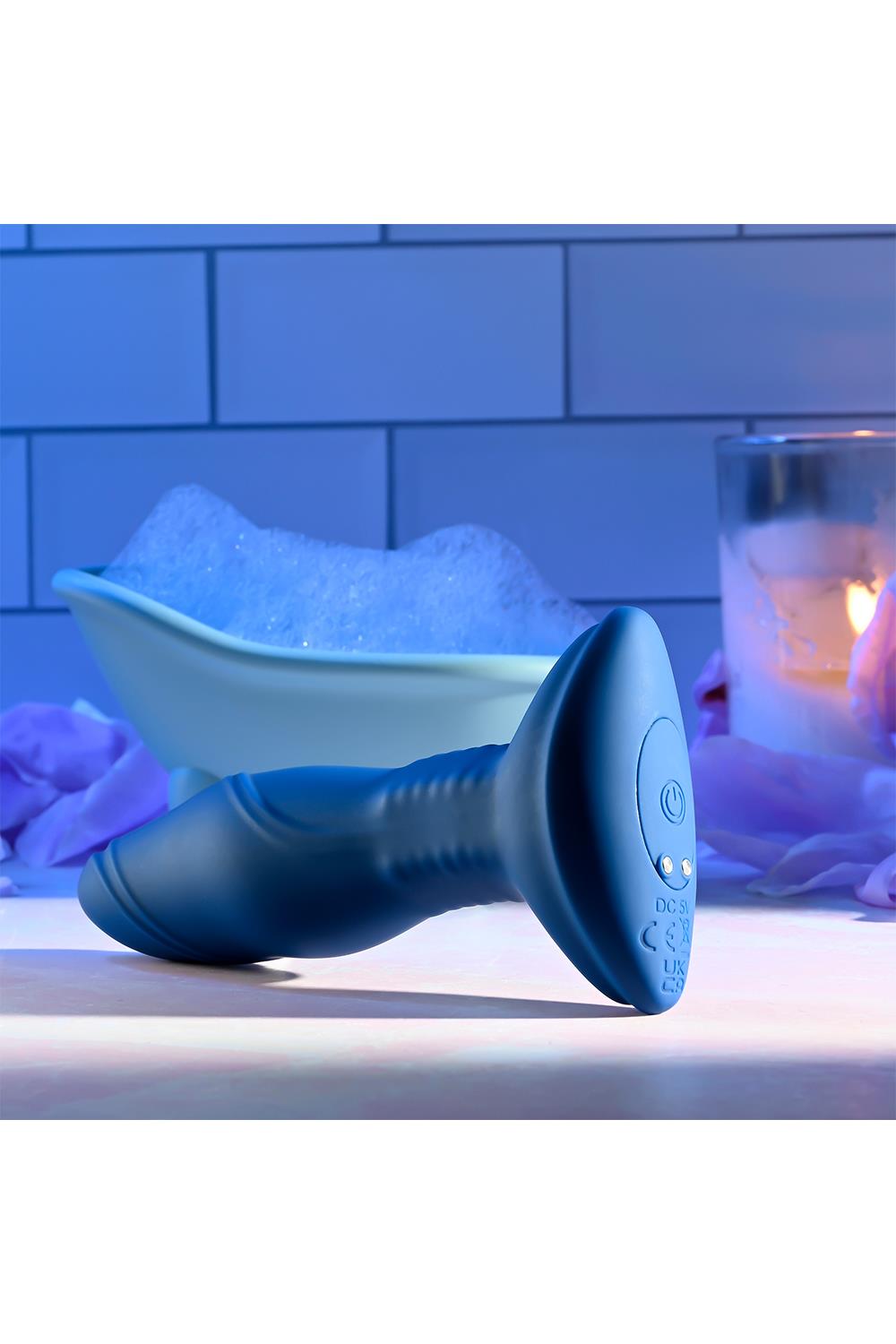 Vibrator Anal Sway With Me, Remote Control, Silicon, USB, Albastru, 14.6 cm, #14, Erotic24.ro