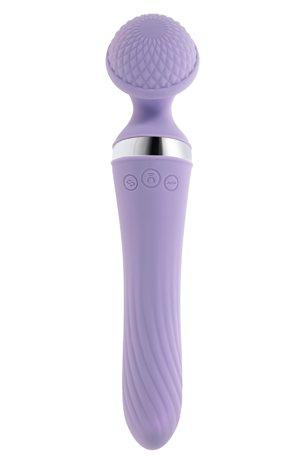 Vibrator Playboy Dual Wand Vibrato Playboy, Silicon, USB, Lila, 24 cm, #4, Erotic24.ro