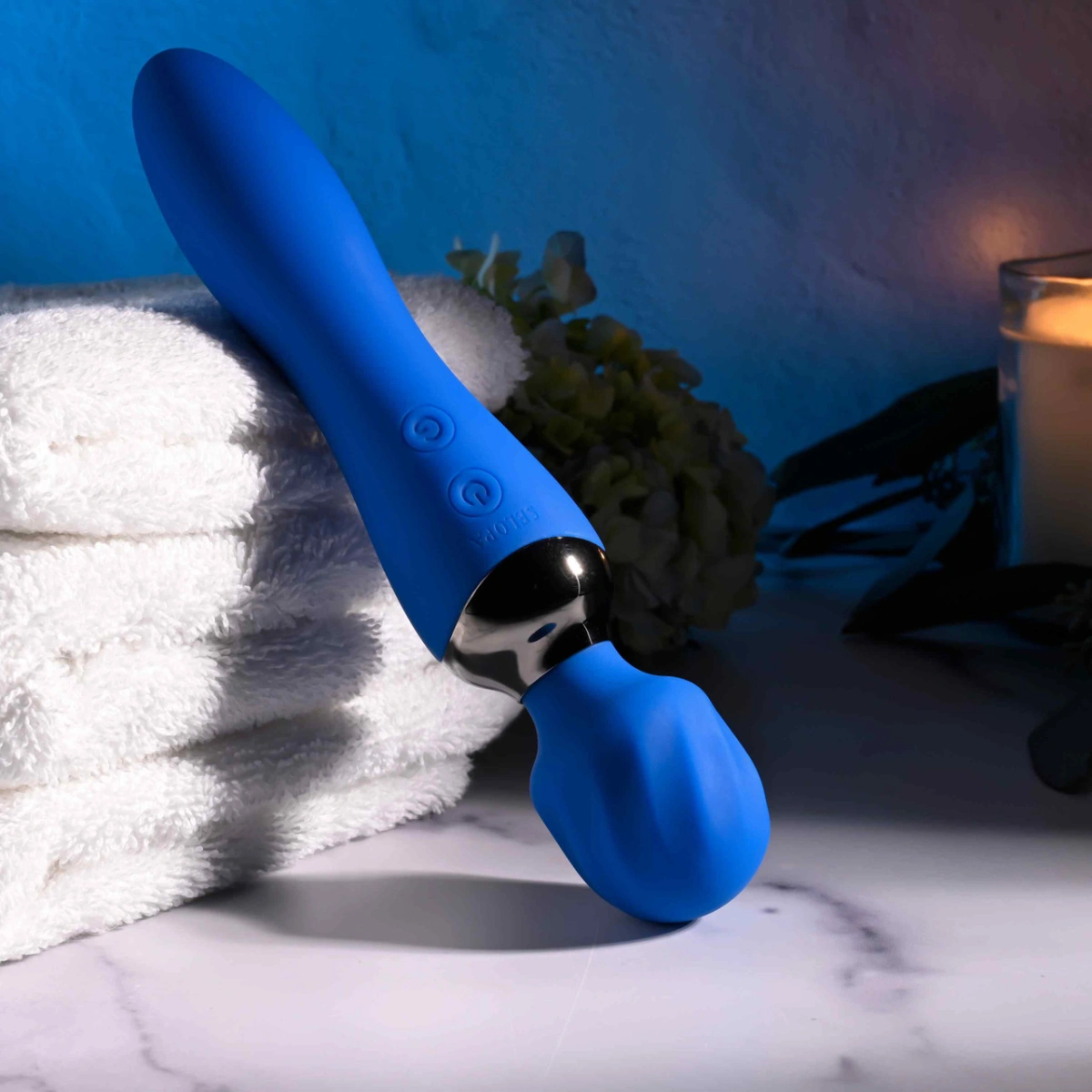 Vibrator Wand Blue Belle, 7 Moduri Vibratii, Silicon, USB, Albastru, 19.9 cm, Nr. 8, Erotic24.ro