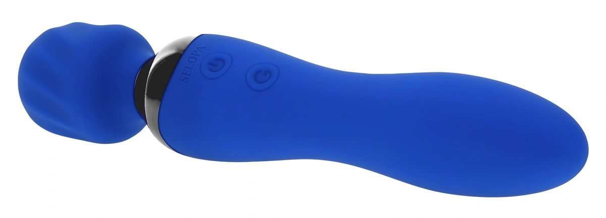 Vibrator Wand Blue Belle, 7 Moduri Vibratii, Silicon, USB, Albastru, 19.9 cm, Nr. 6, Erotic24.ro