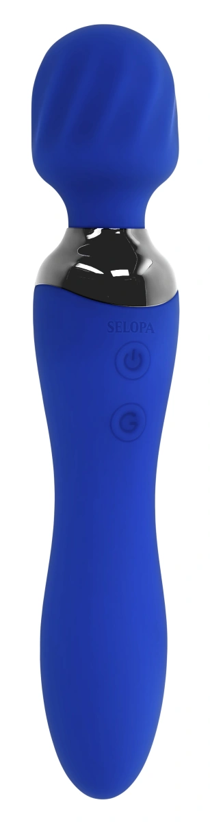 Vibrator Wand Blue Belle, 7 Moduri Vibratii, Silicon, USB, Albastru, 19.9 cm