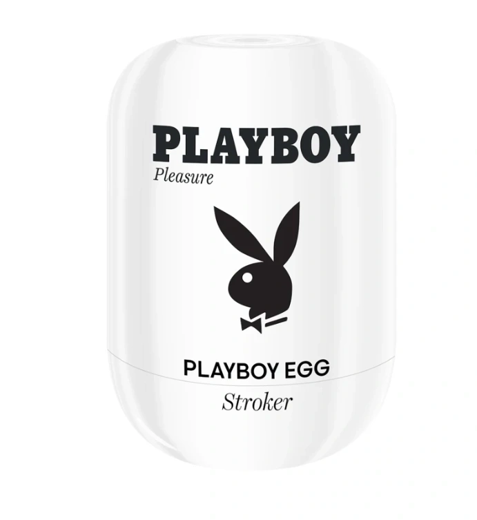 Masturbator Playboy Egg Stroker, TPE Elastic si Moale, Alb, #3, Erotic24.ro