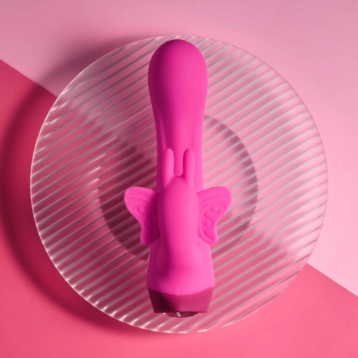 Vibrator Butterfly Love, 10 Moduri Vibratii, Silicon, USB, Roz, 13.8 cm, #4, Erotic24.ro