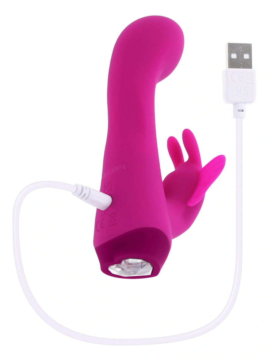Vibrator Butterfly Love, 10 Moduri Vibratii, Silicon, USB, Roz, 13.8 cm, #8, Erotic24.ro