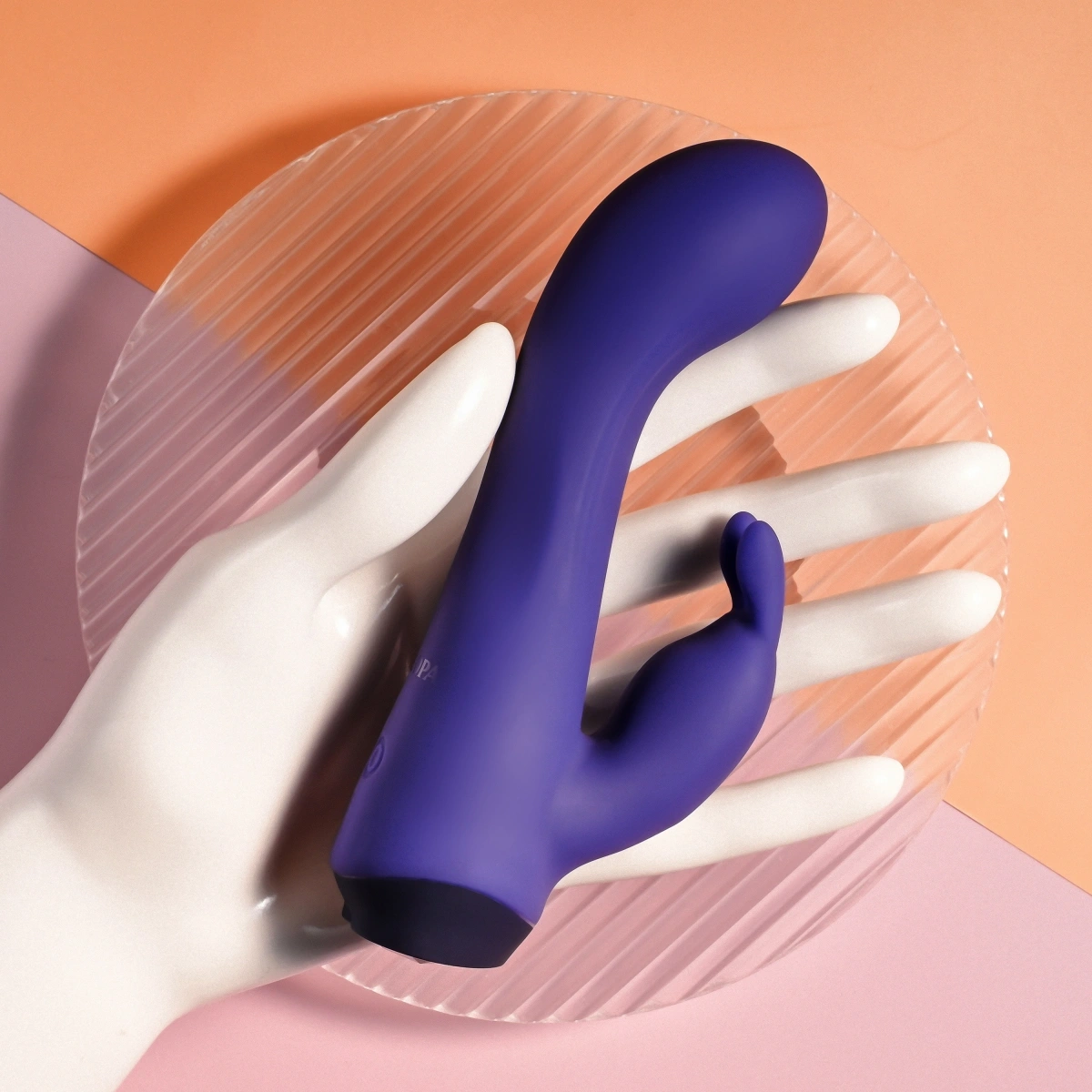 Vibrator Rabbit Plum Job, 10 Moduri Vibratii, Silicon, USB, Mov, 13.5 cm, #5, Erotic24.ro