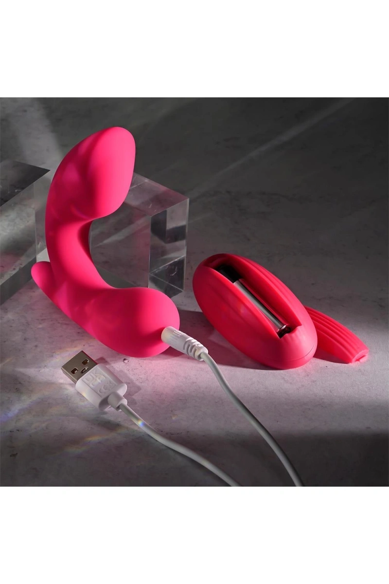 Vibrator All About The Bass Remote Control, 12 Moduri Vibratii, Silicon, USB, Roz, 9.3 cm, #11, Erotic24.ro