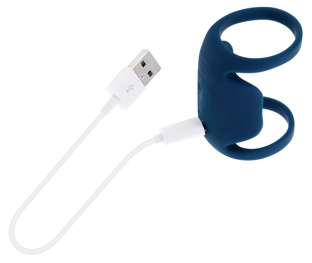 Vibrator Penis Playboy Jet Pack, 9 Moduri Vibratii, Silicon, USB Magnetic, Albastru Inchis, #8, Erotic24.ro