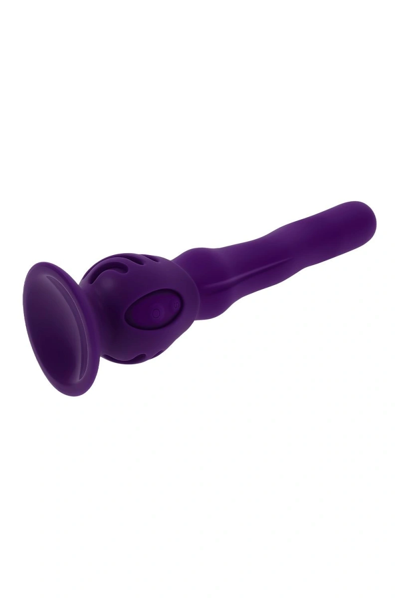 Vibrator Wiggle It cu Suport cu Ventuza, 7 Moduri Vibratii, 3 Moduri Unduire, Silicon, USB, Mov, 23.9 cm, #7, Erotic24.ro
