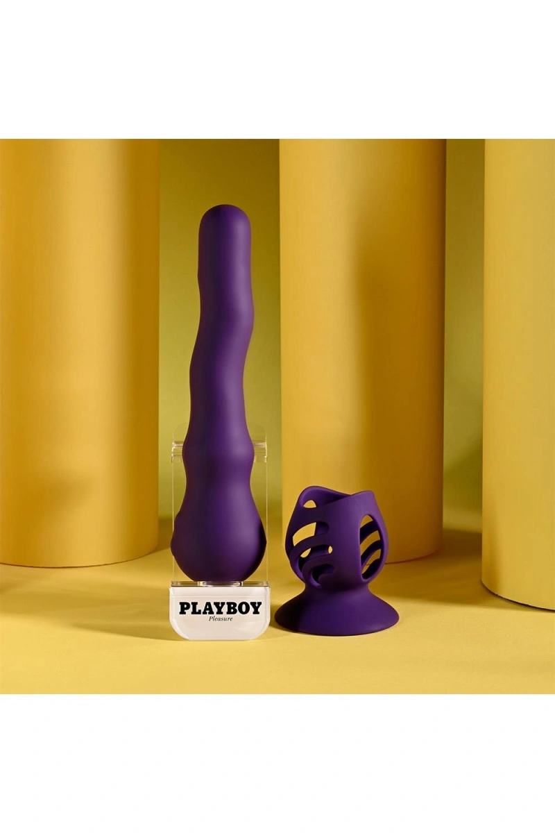 Vibrator Wiggle It cu Suport cu Ventuza, 7 Moduri Vibratii, 3 Moduri Unduire, Silicon, USB, Mov, 23.9 cm, #20, Erotic24.ro