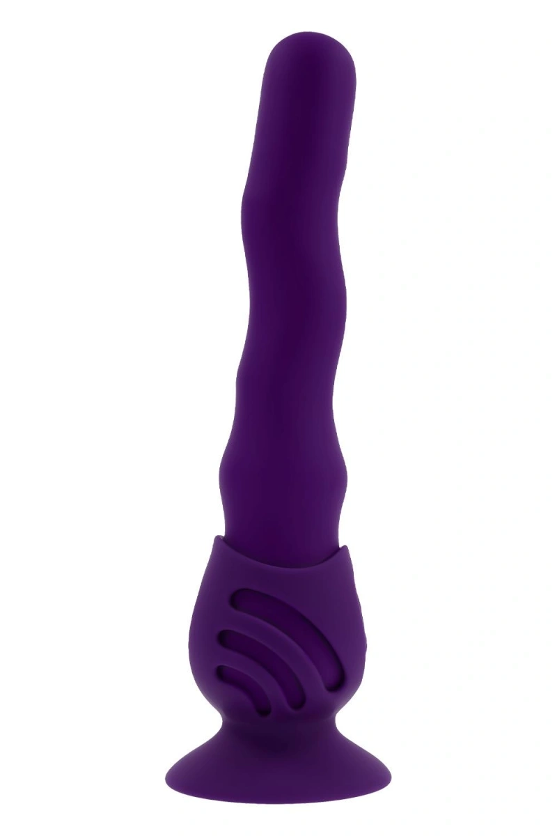 Vibrator Wiggle It cu Suport cu Ventuza, 7 Moduri Vibratii, 3 Moduri Unduire, Silicon, USB, Mov, 23.9 cm, #3, Erotic24.ro