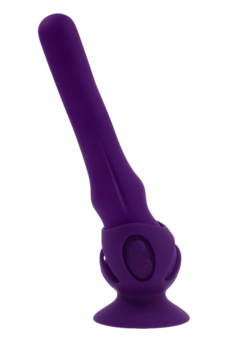 Vibrator Wiggle It cu Suport cu Ventuza, 7 Moduri Vibratii, 3 Moduri Unduire, Silicon, USB, Mov, 23.9 cm, #4, Erotic24.ro