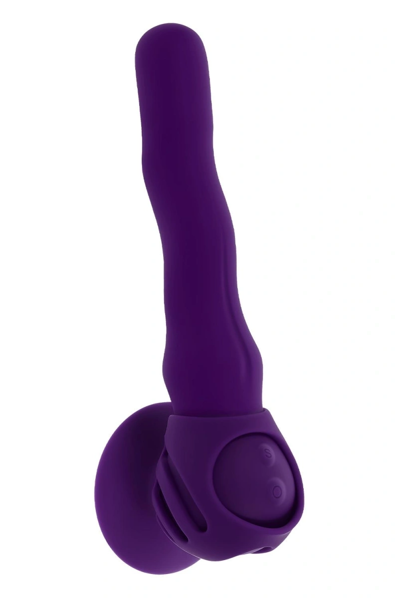 Vibrator Wiggle It cu Suport cu Ventuza, 7 Moduri Vibratii, 3 Moduri Unduire, Silicon, USB, Mov, 23.9 cm, #13, Erotic24.ro