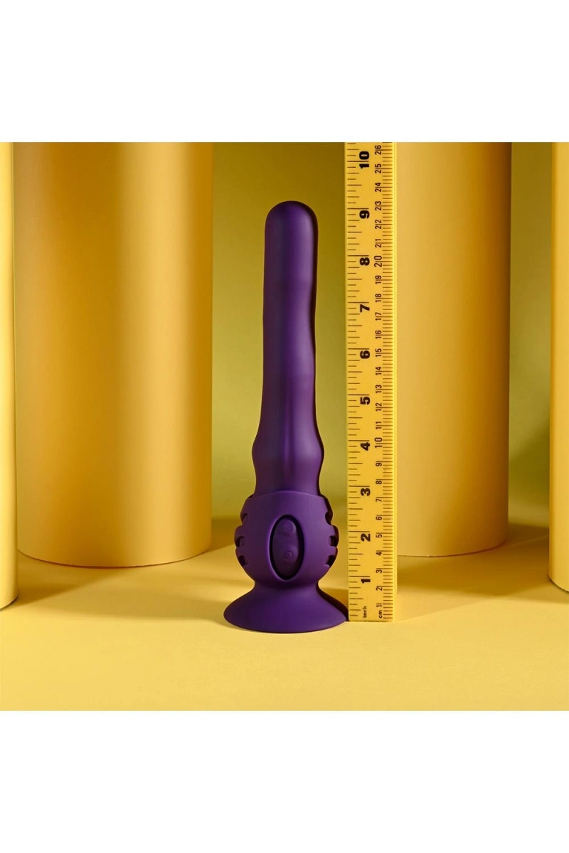 Vibrator Wiggle It cu Suport cu Ventuza, 7 Moduri Vibratii, 3 Moduri Unduire, Silicon, USB, Mov, 23.9 cm, #27, Erotic24.ro
