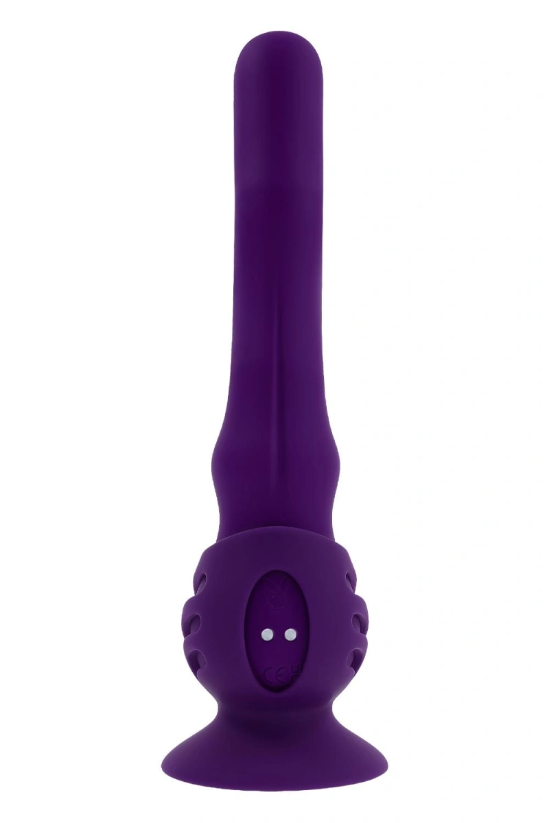 Vibrator Wiggle It cu Suport cu Ventuza, 7 Moduri Vibratii, 3 Moduri Unduire, Silicon, USB, Mov, 23.9 cm, #5, Erotic24.ro