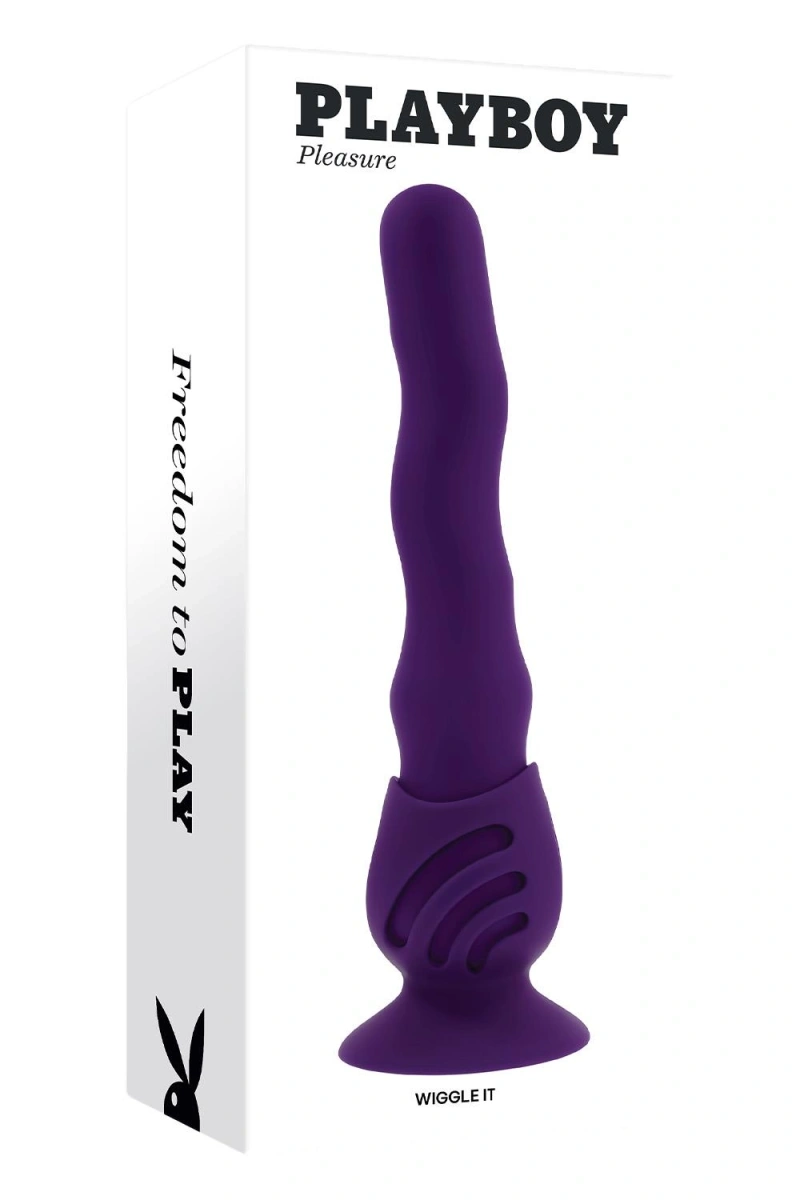 Vibrator Wiggle It cu Suport cu Ventuza, 7 Moduri Vibratii, 3 Moduri Unduire, Silicon, USB, Mov, 23.9 cm, #29, Erotic24.ro